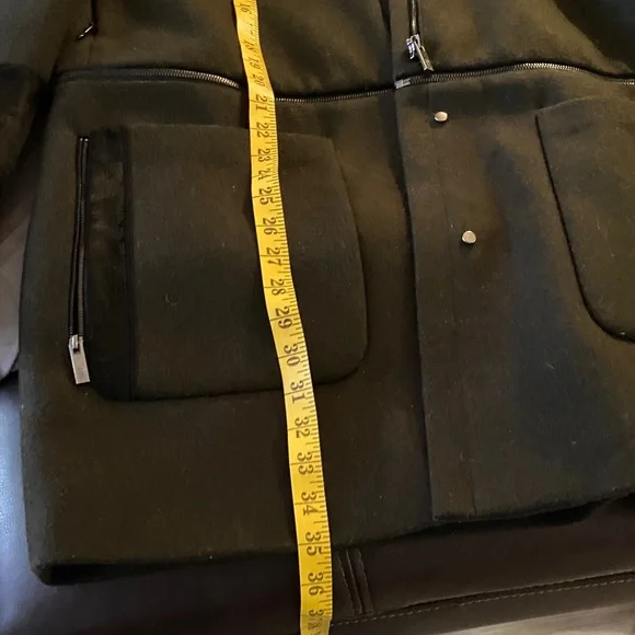 Zac Posen Genuine Raccon/ Baby Calf Fur Wool Convertible Coat US 14 / XL - Picture 12 of 16